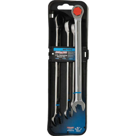 Channellock Metric 12-Point Ratcheting Combination Wrench Set (4-Piece)